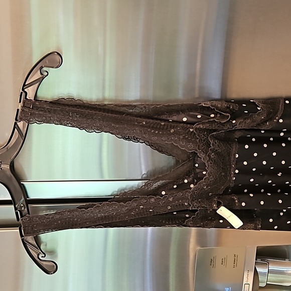 INTIMATELY FREE PEOPLE Bad For You Slip Dress ~ Black Polka Dot Print Lace L NWT - Picture 13 of 16